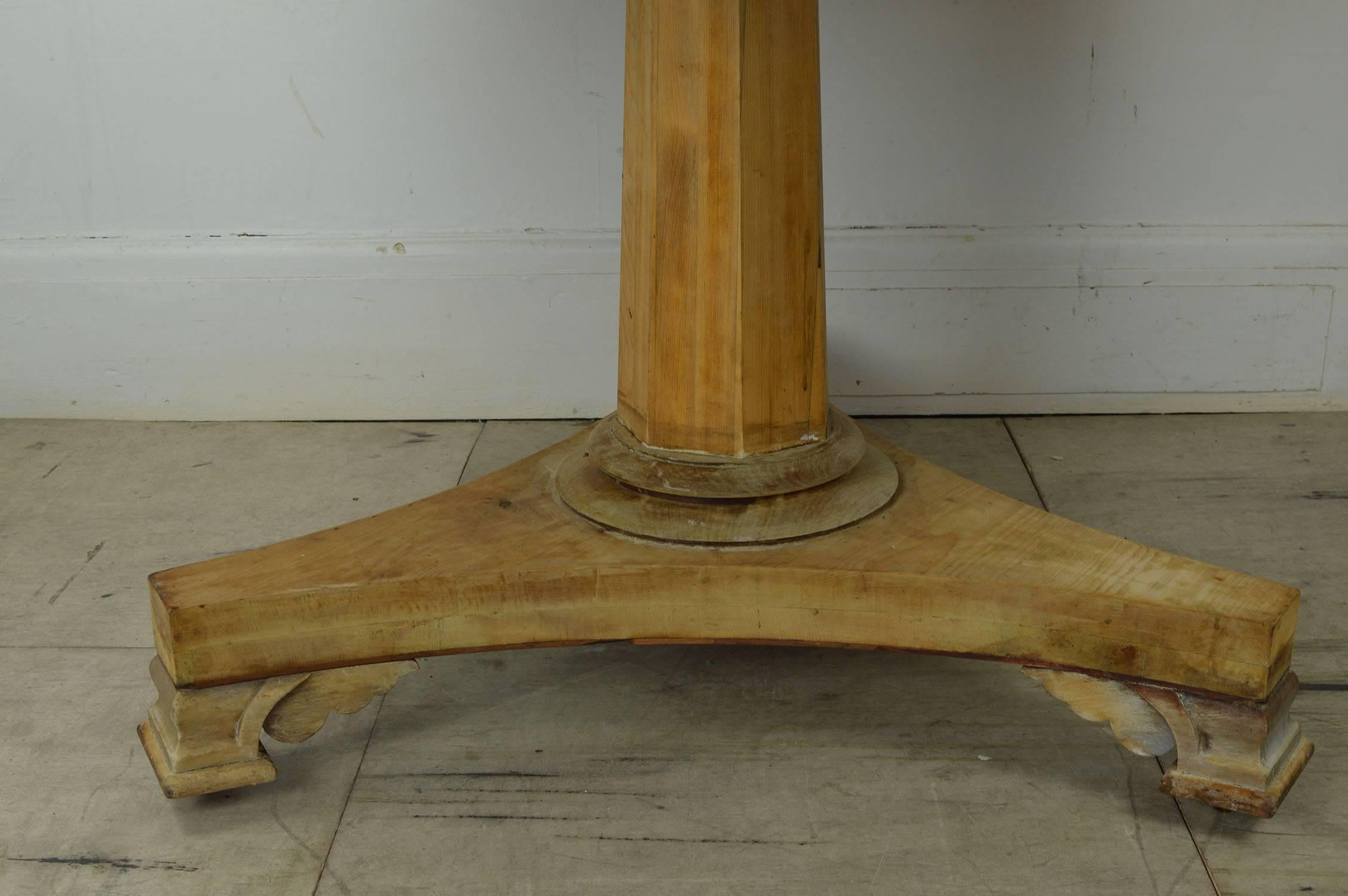 Other Large Round Antique Pine Dining Table, English Regency
