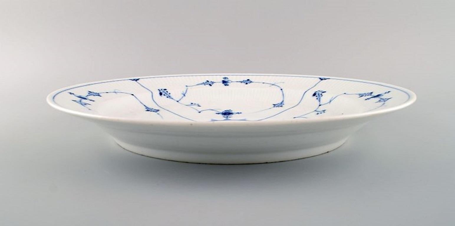 Danish Large Round Antique Royal Copenhagen Blue Fluted Plain Serving Dish, 19th C.