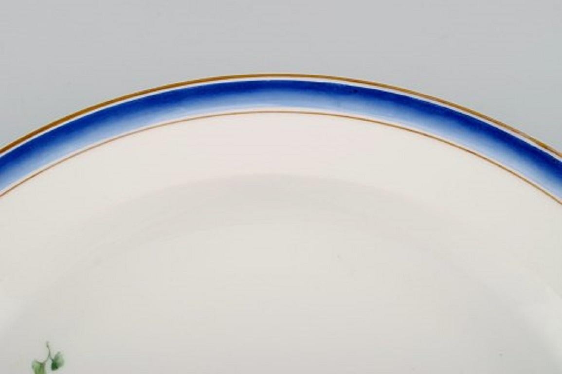 Danish Large Round Antique Royal Copenhagen Dish in Hand Painted Porcelain For Sale