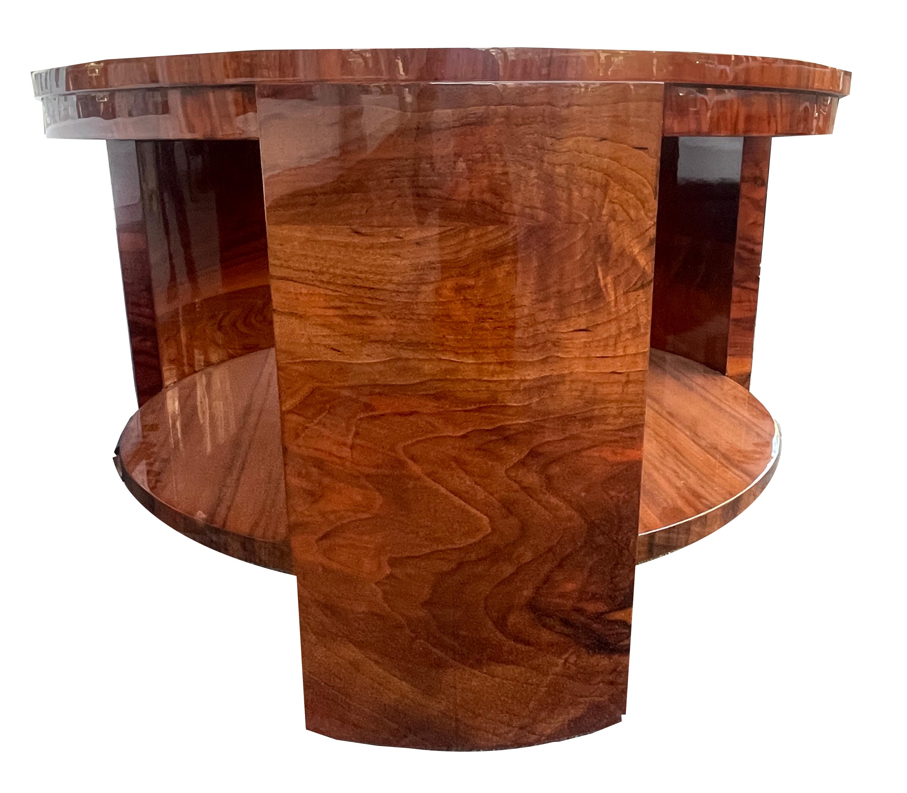 French Large round Art Deco coffee table For Sale