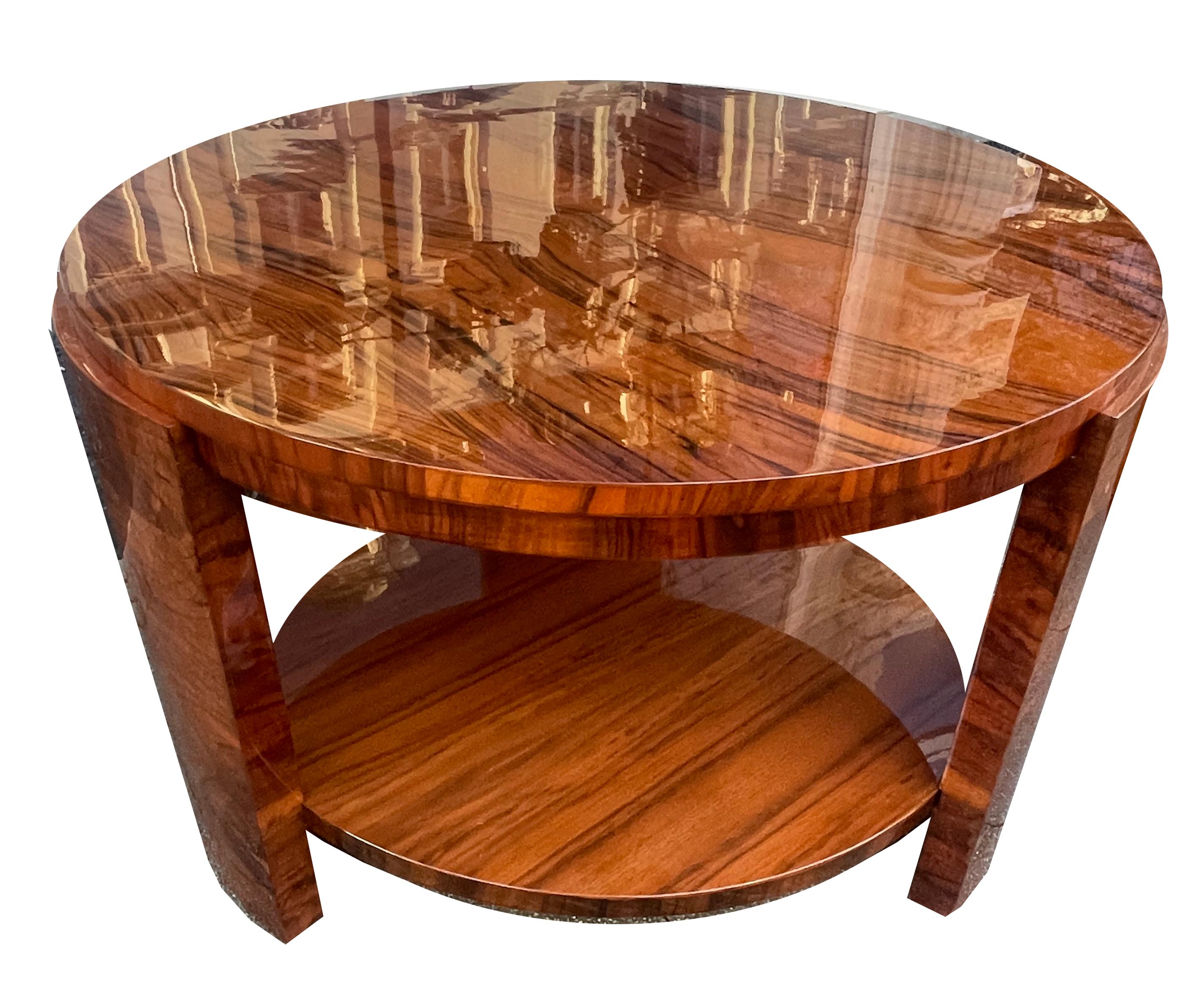 Mid-20th Century Large round Art Deco coffee table For Sale