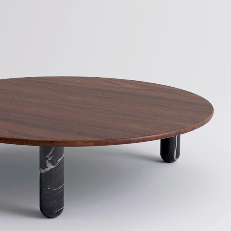 Moderne Grande table basse ronde en marbre noir 
