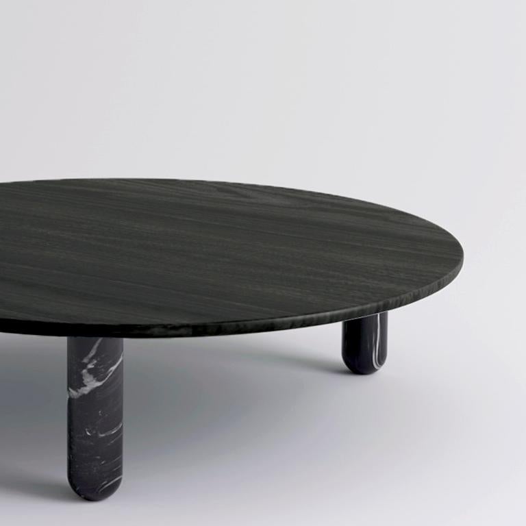 Moderne Grande table basse ronde en marbre noir 