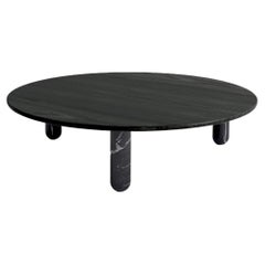 Large Round Black Marble "Sunday" Coffee Table, Jean-Baptiste Souletie