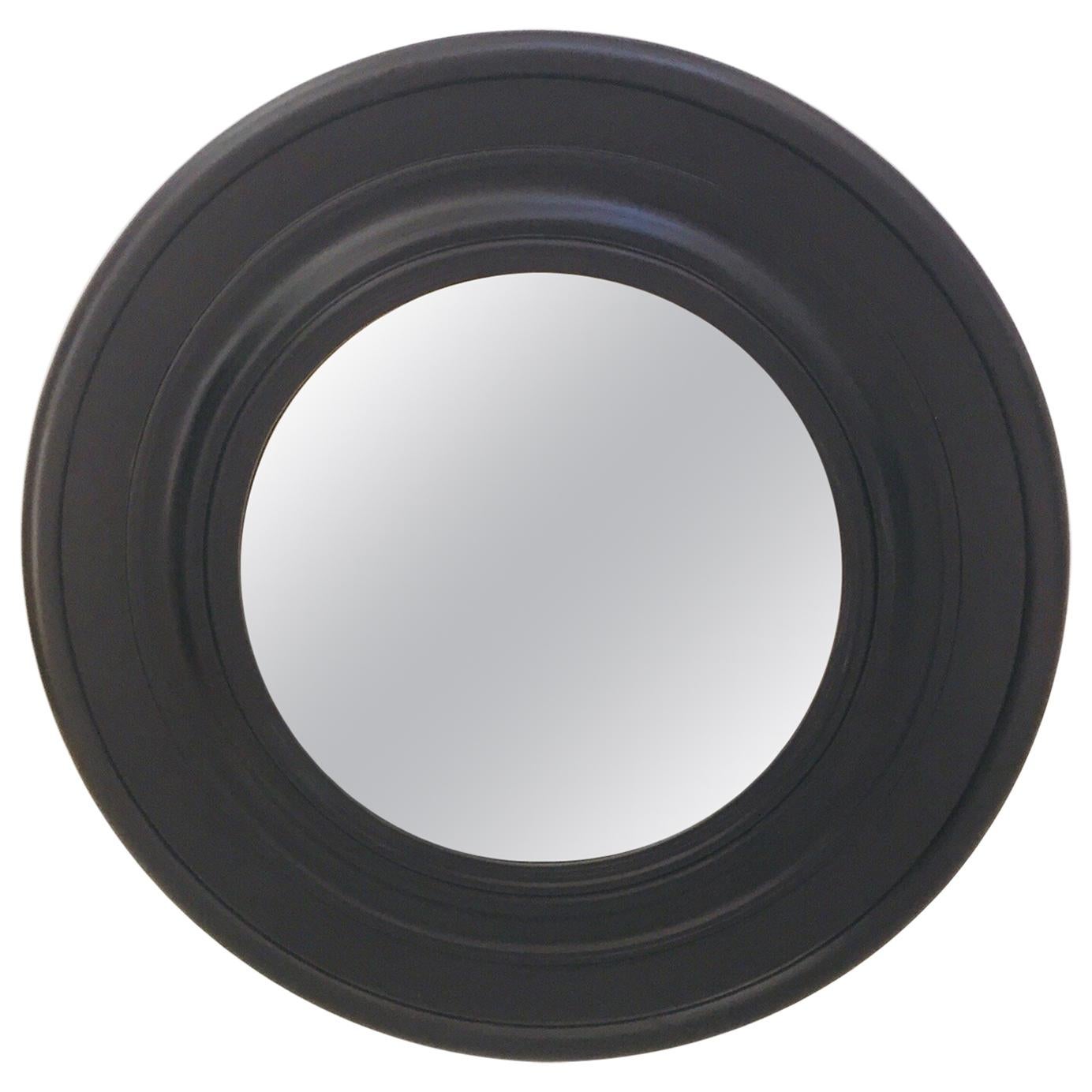 Large Round Black Painted Mirror