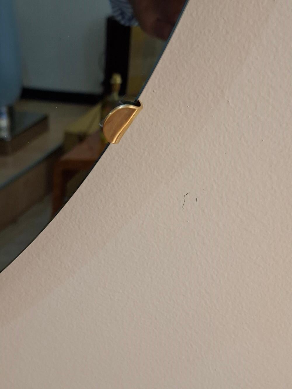 Vetro Grande specchio concavo rotondo blu, 118 cm in vendita