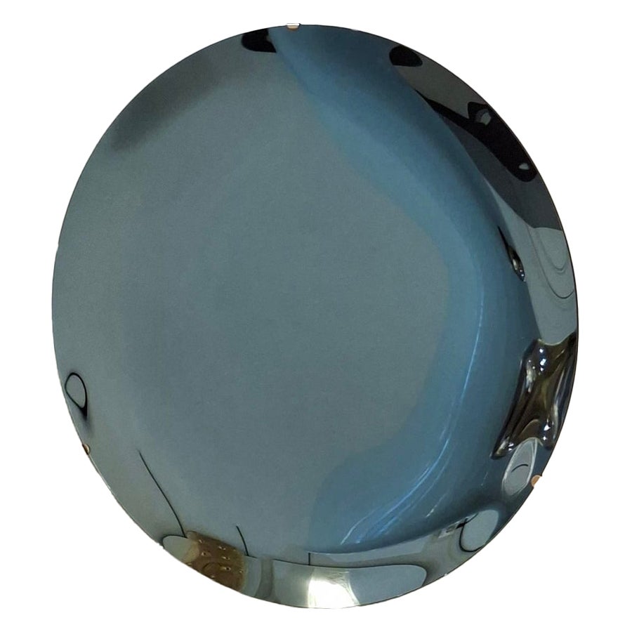 Large Round blue concave mirror, 118 cm For Sale