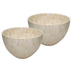Large Round Bowls with Bone Marquetry