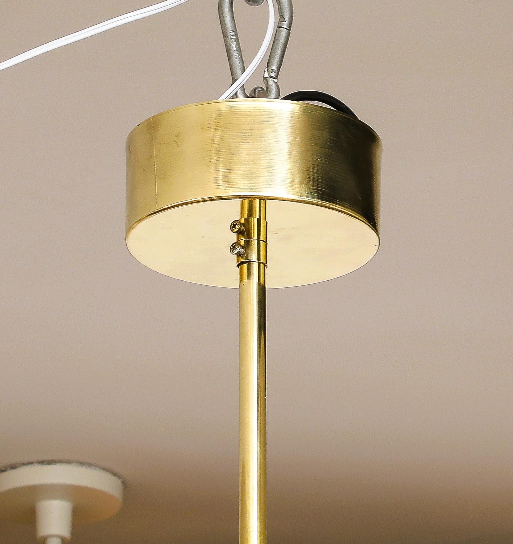 Large Round Brass Chandelier with Bronze Smoked Murano Glass Globes, Italy, 2025 For Sale 1