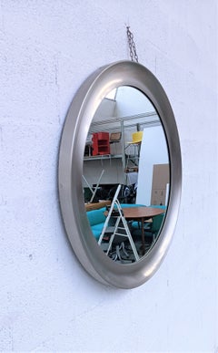 Large Round Brass Wall Mirror "Narciso" by Sergio Mazza for Artemide