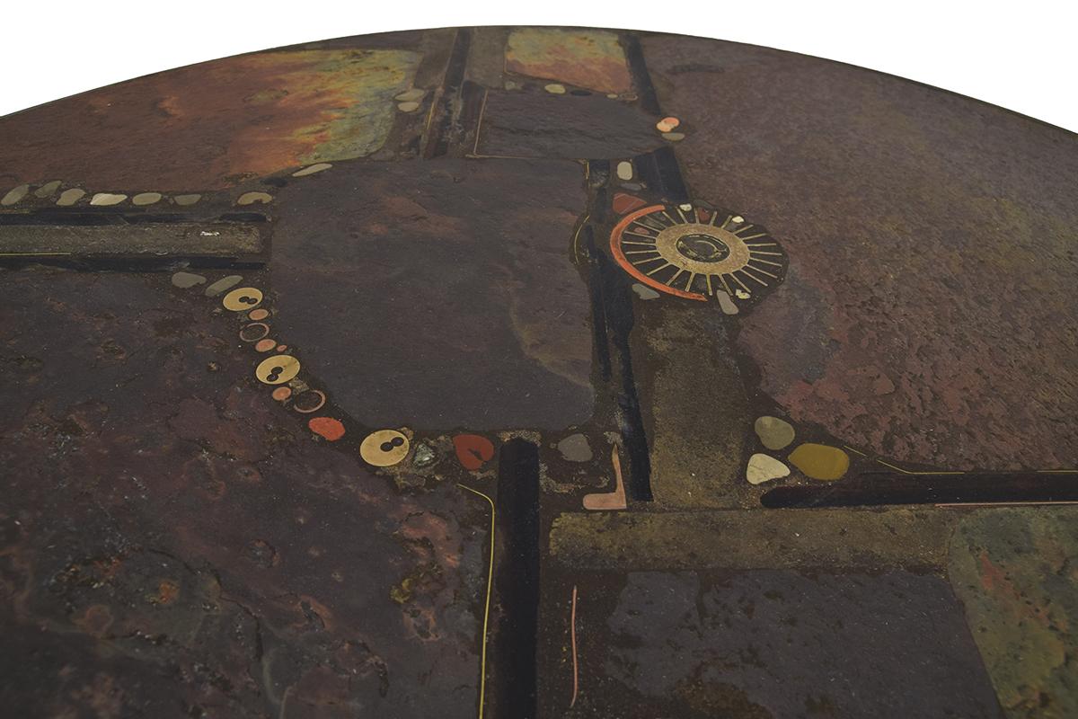 Large Round Brutalist Handmade Coffee Table from Paul Kingma, 1980s For Sale 4