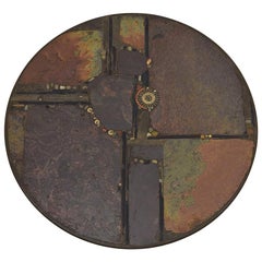 Large Round Brutalist Handmade Coffee Table from Paul Kingma, 1980s