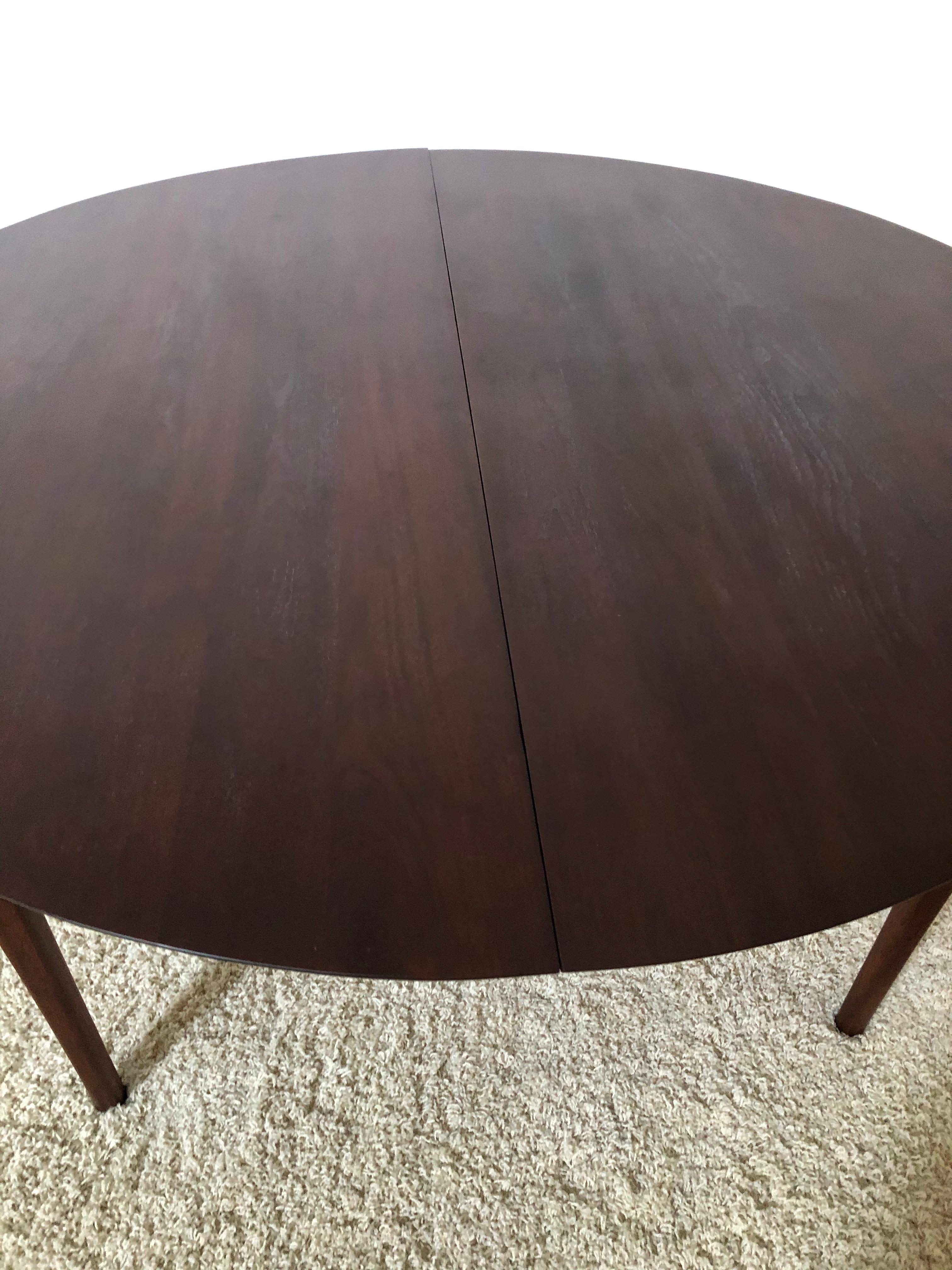 Walnut Large Round Charles Webb Midcentury Extension Dining Table