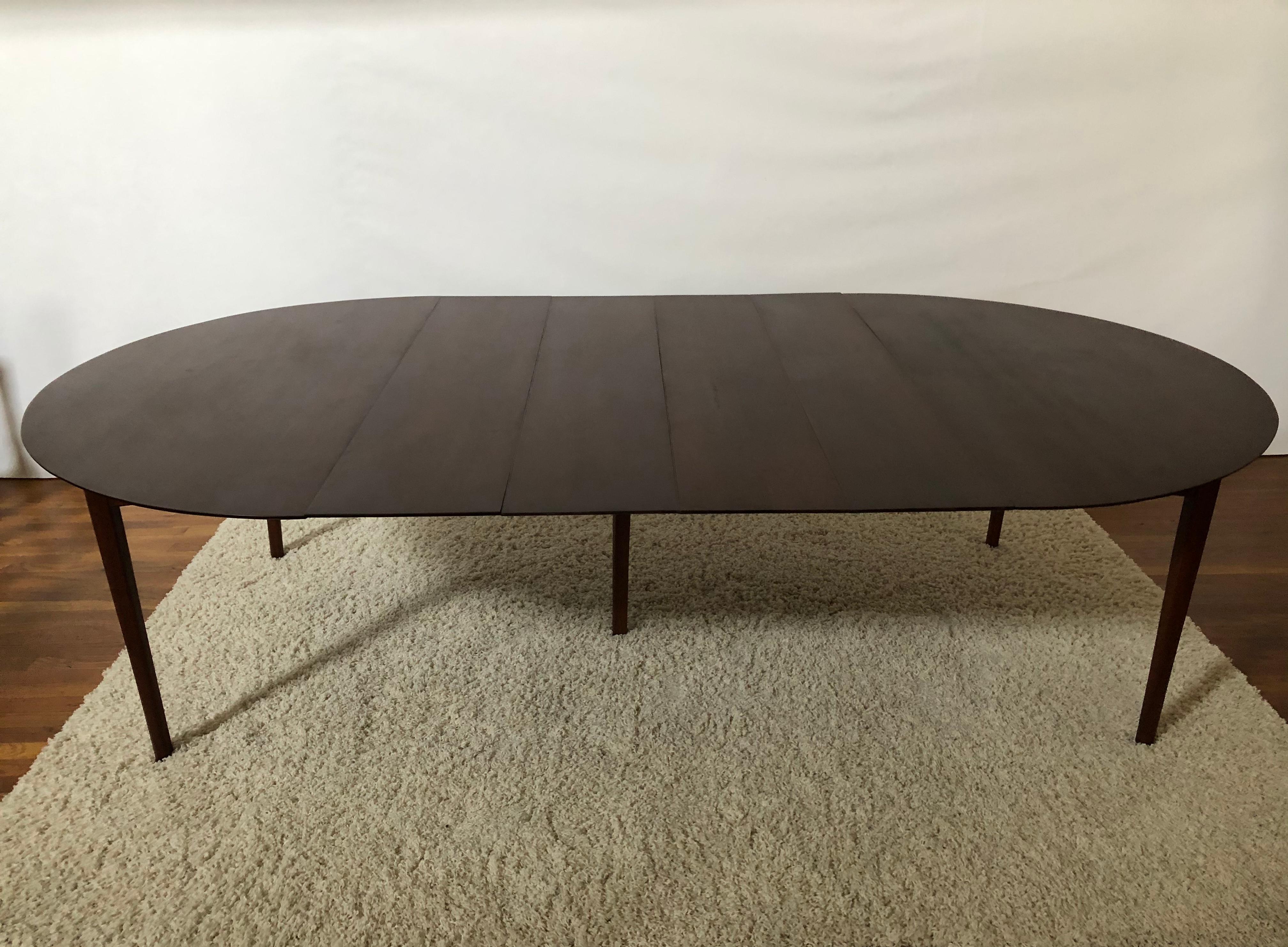 Mid-Century Modern Large Round Charles Webb Midcentury Extension Dining Table