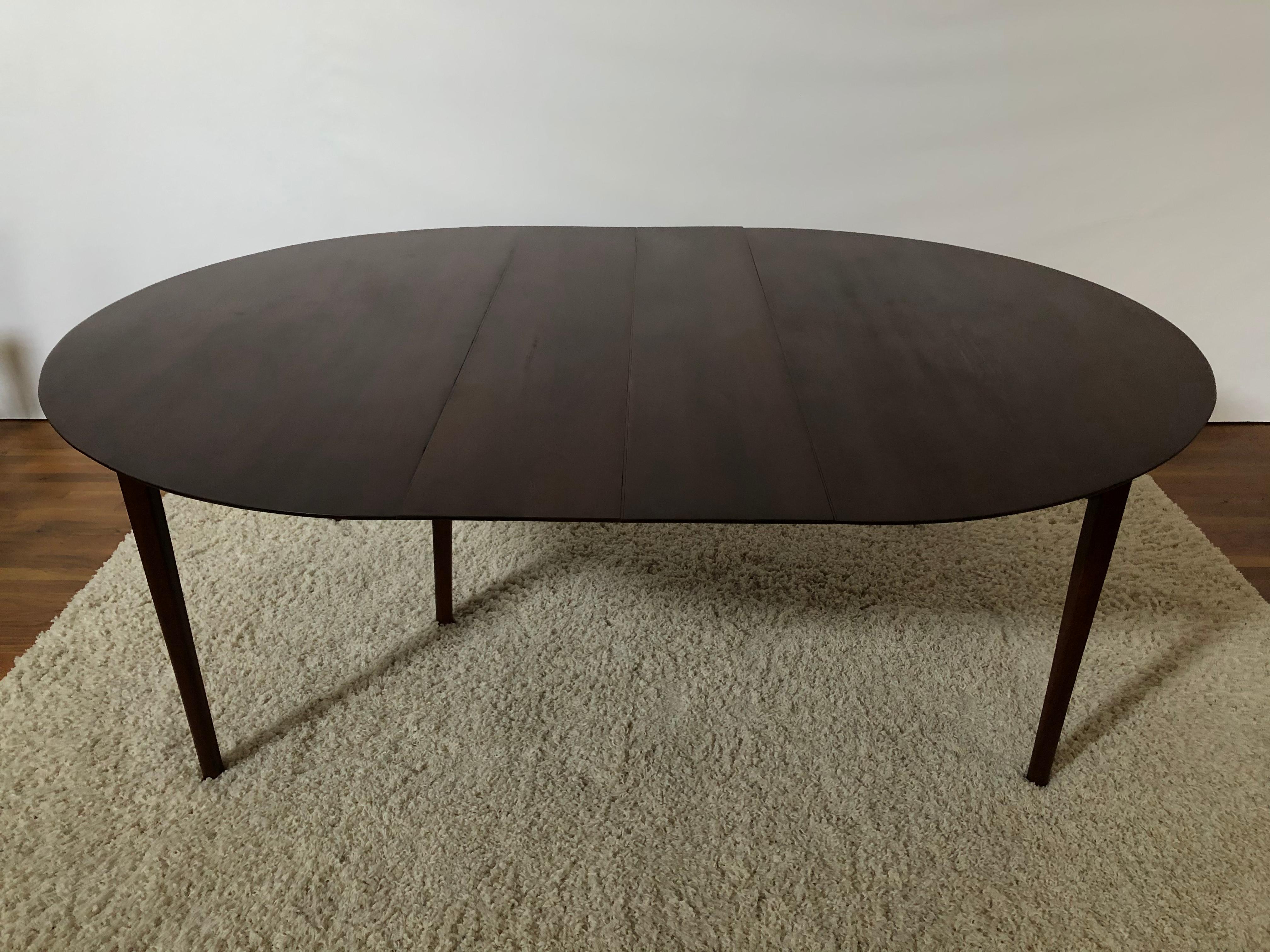 Hand-Crafted Large Round Charles Webb Midcentury Extension Dining Table