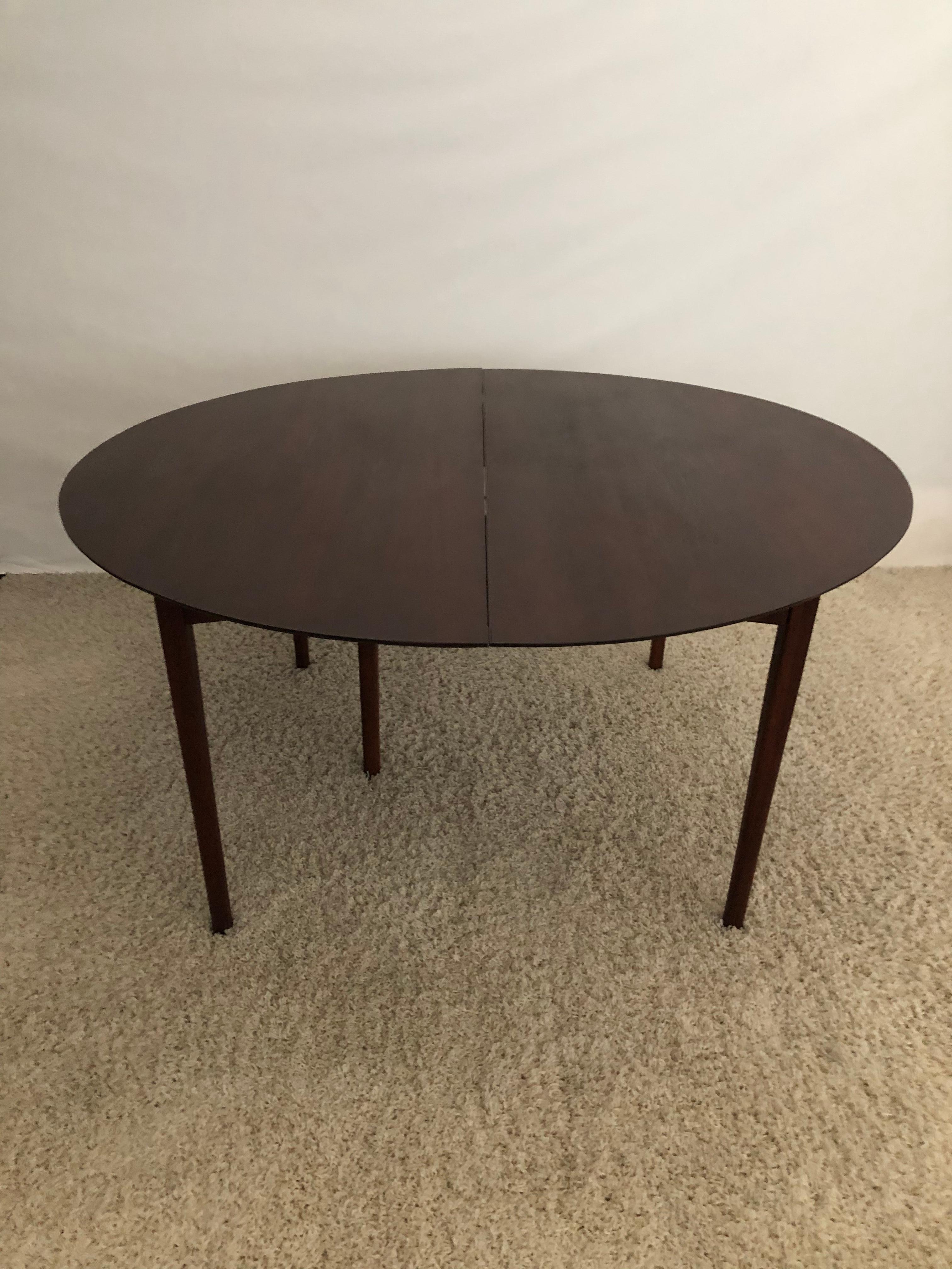 20th Century Large Round Charles Webb Midcentury Extension Dining Table