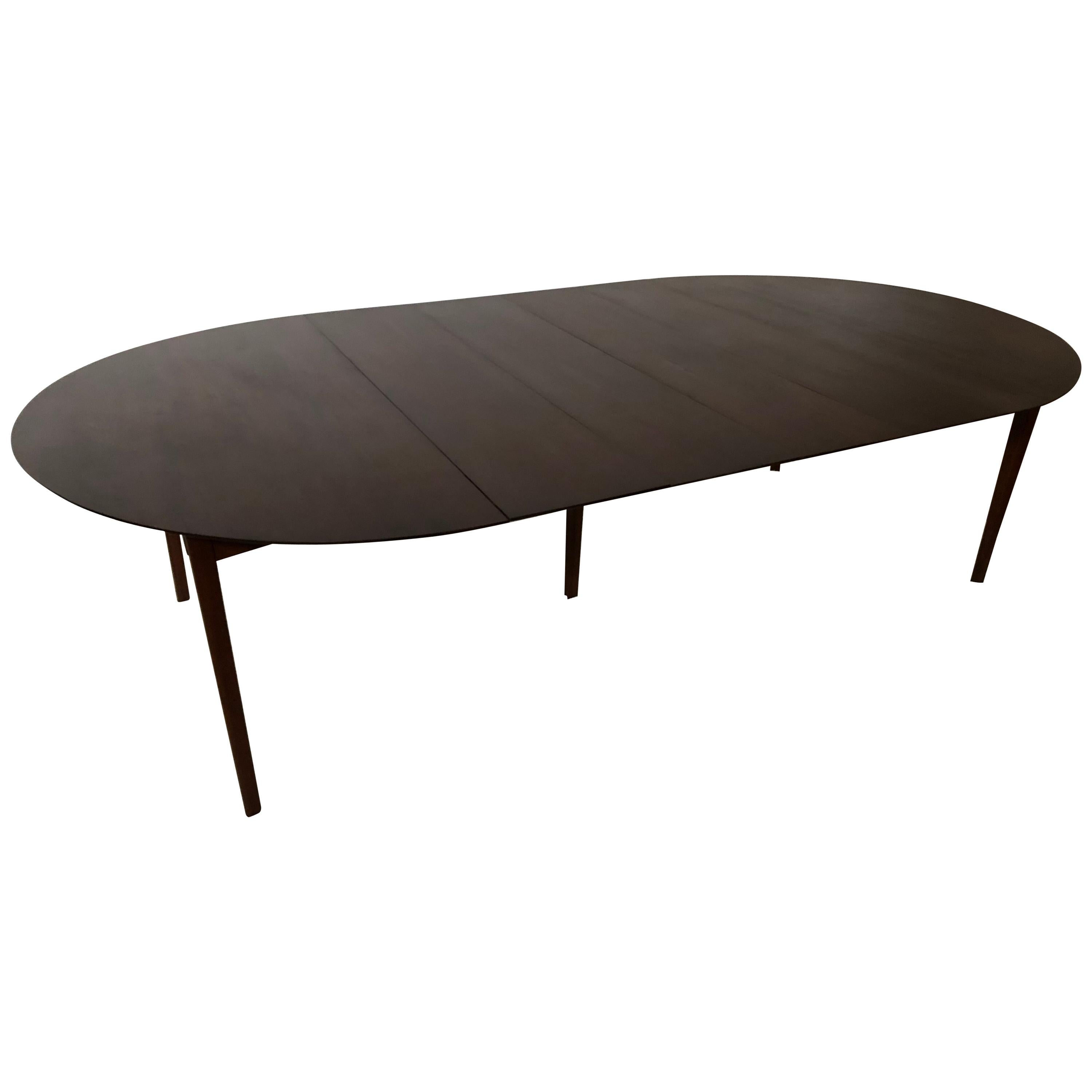 Large Round Charles Webb Midcentury Extension Dining Table