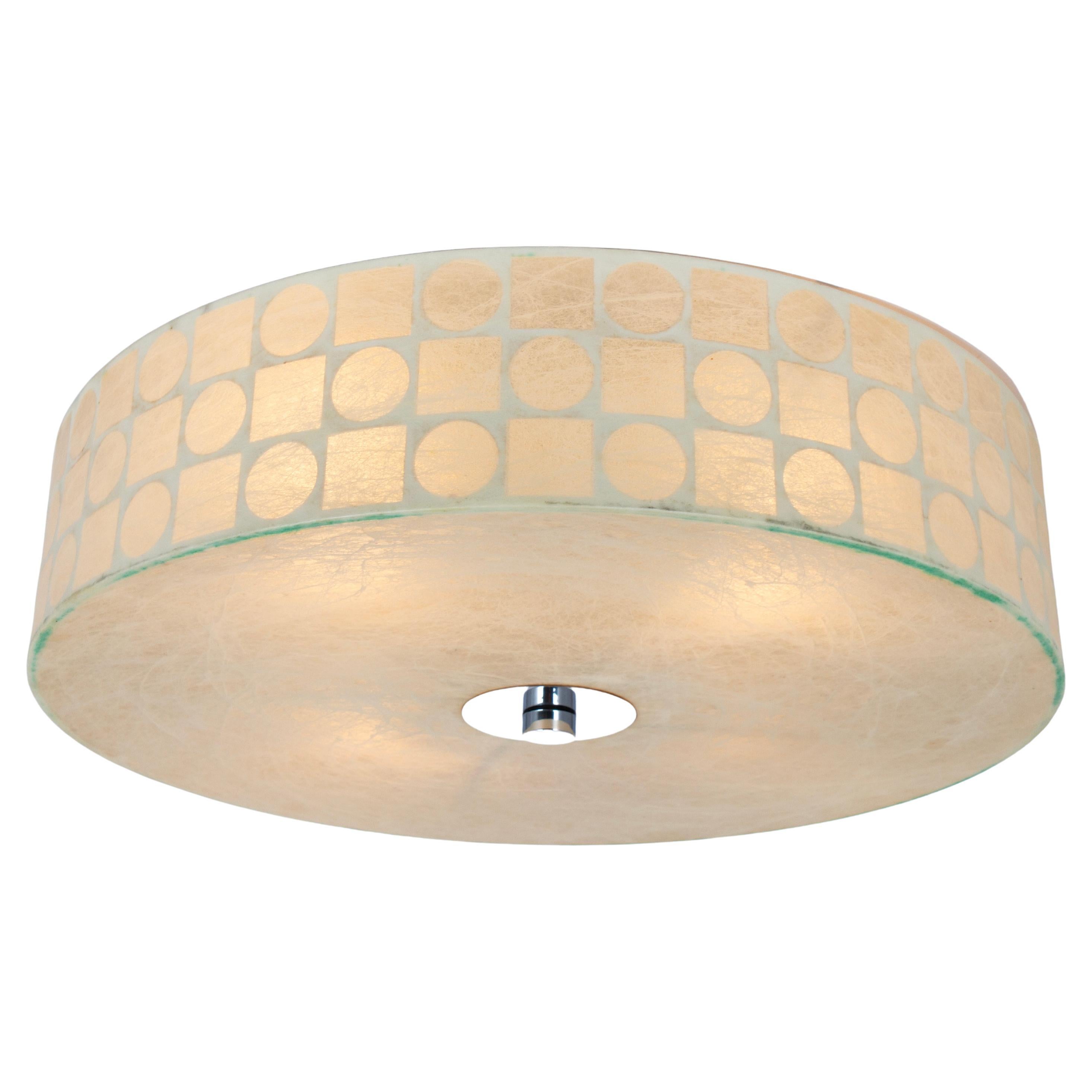 Large Round Cocoon Flushmount, Goldkant, Germany, 1970s