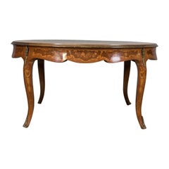 Large Round Coffee Table, 19th Century Italianate Form Made in Late 20th Century