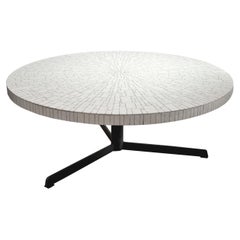 Vintage Large round coffee table attributed to L'Oeuf centre d'Etudes, France circa 1960