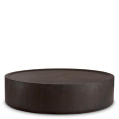 Large Round Coffee Table in Dark Brown Fiber-Reinforced Concrete