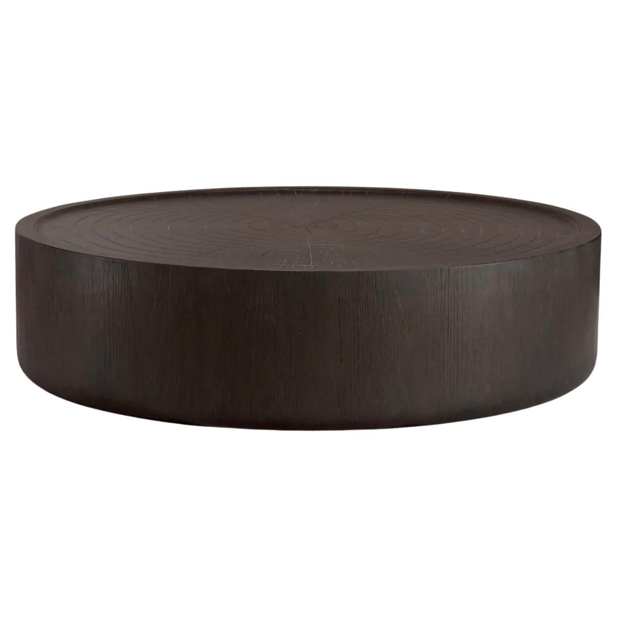 Large Round Coffee Table in Dark Brown Fiber-Reinforced Concrete