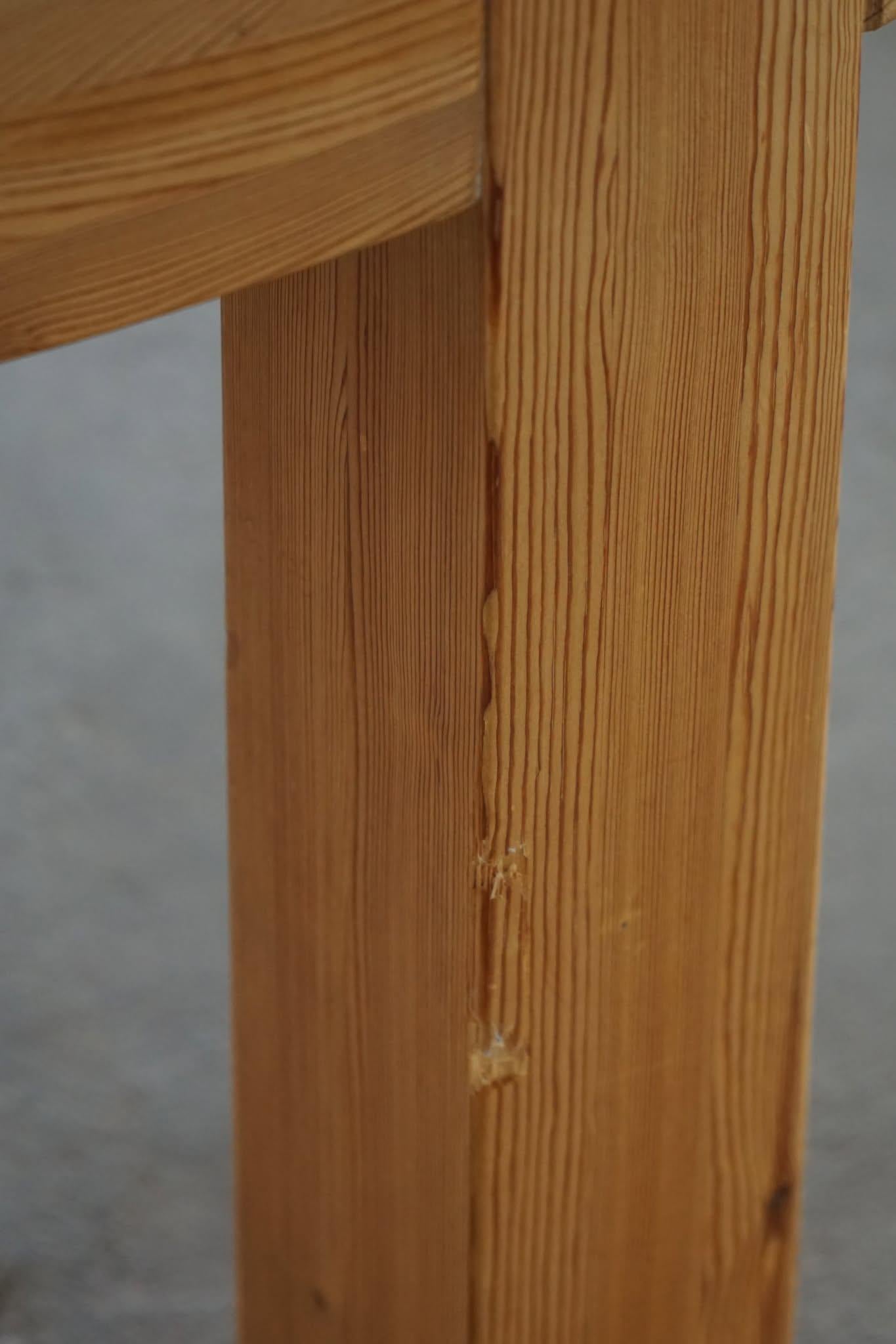 Grande table basse ronde en pin et céramique, design danois, années 1970, Sallingboe en vente 10