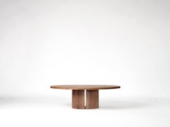 Large Round Coffee Table, Solid American Walnut, Sculptural, Aperta by Mokko