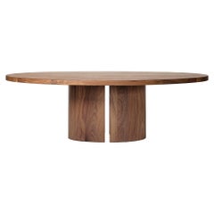 Large Round Coffee Table, Solid American Walnut, Sculptural, Aperta by Mokko