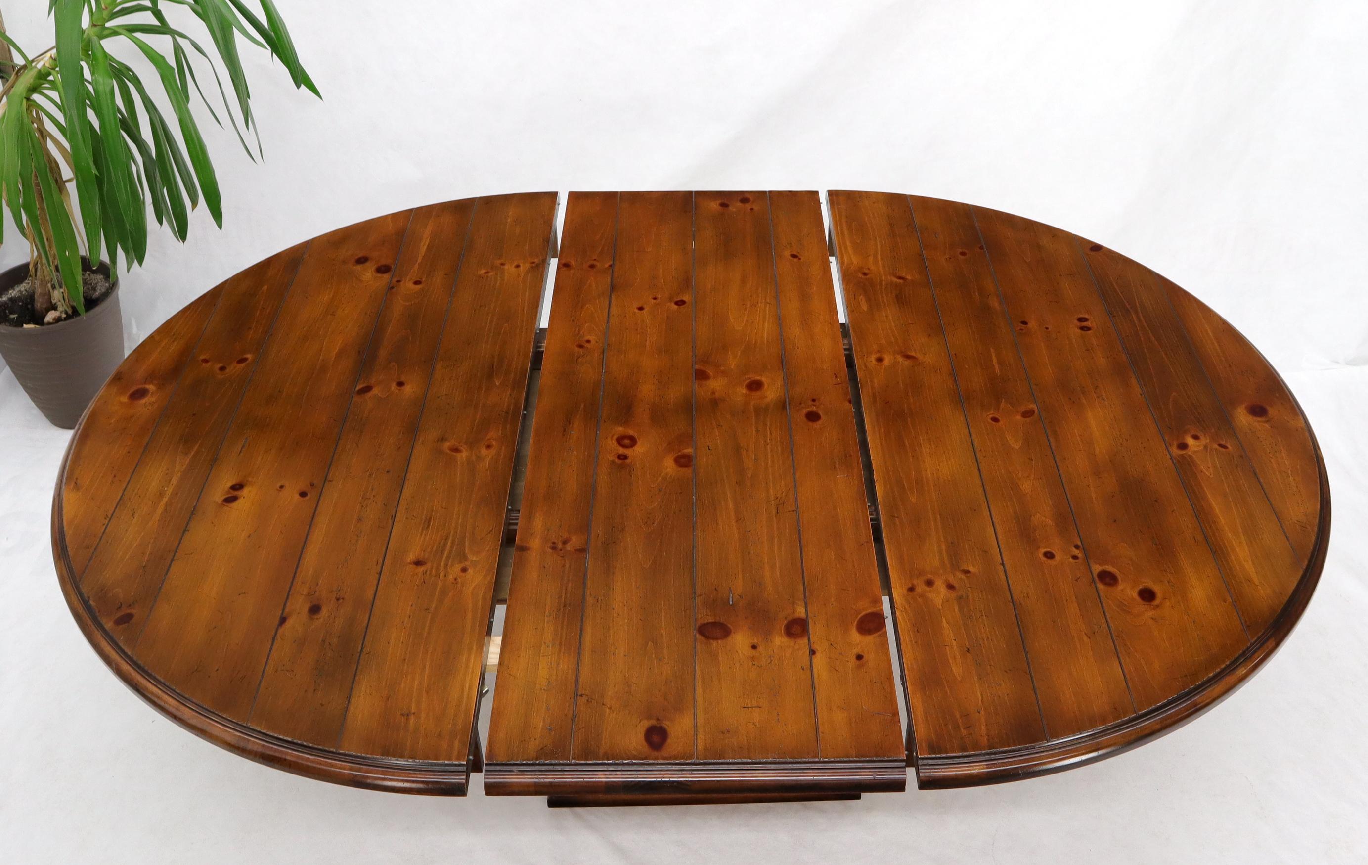 Large Round Colonial Spanish Square Base Pine Dining Table by Ralph Lauren 7