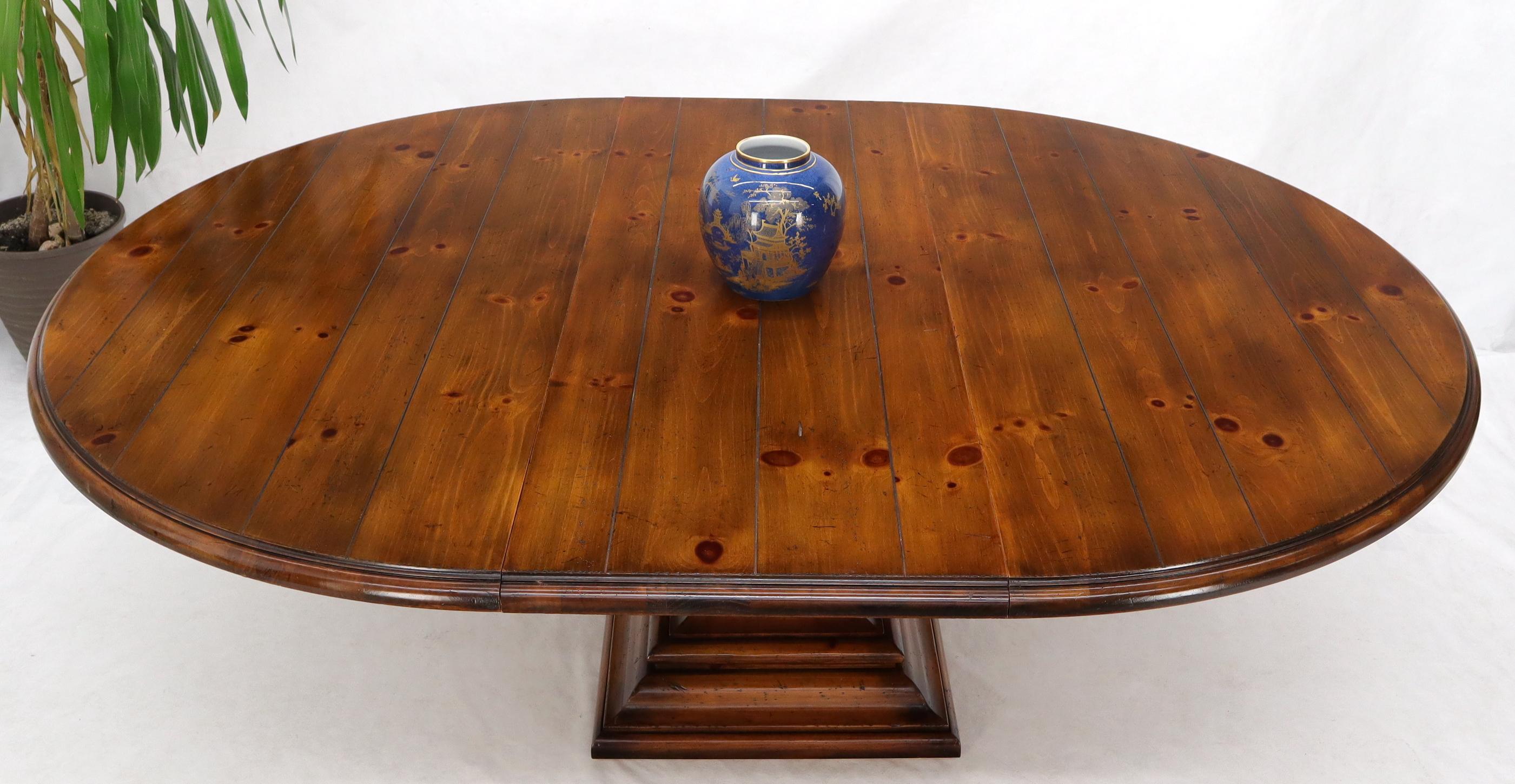 Large Round Colonial Spanish Square Base Pine Dining Table by Ralph Lauren 9