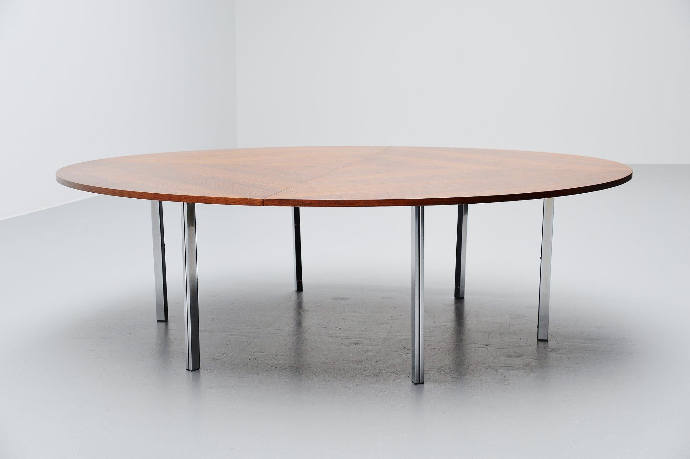 Metal Large Round Conference Table Florence Knoll International Style, 1960