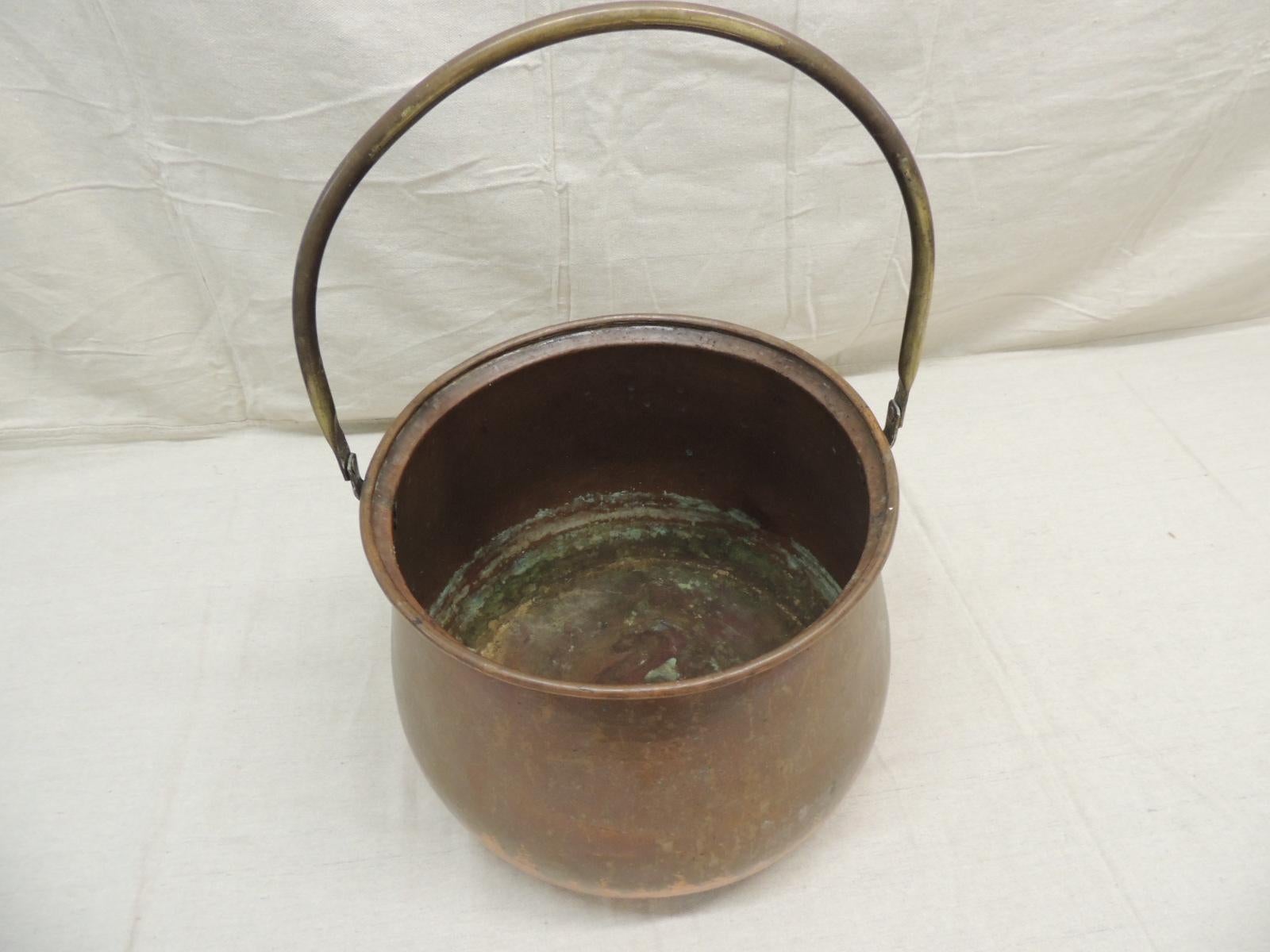 antique large copper cauldron