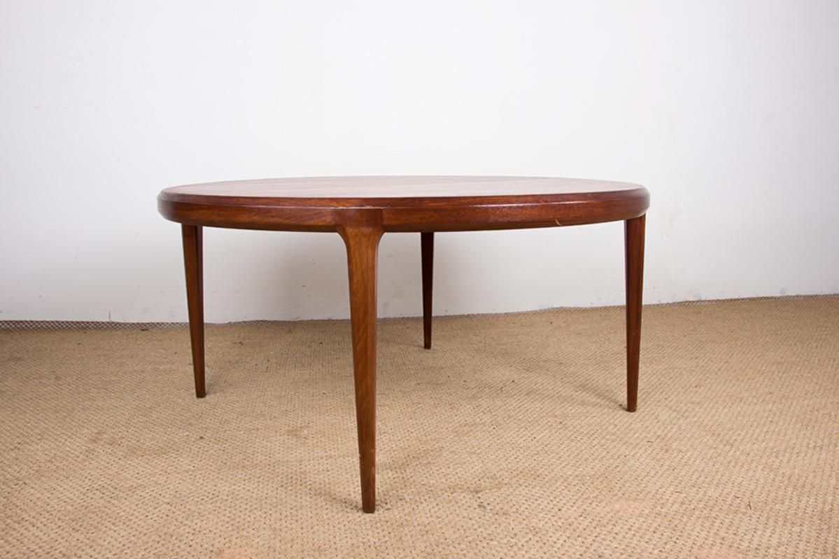 Großer runder dänischer Teakholz-Couchtisch Modell 283, Johannes Andersen/CFC Silkeborg. im Angebot 4