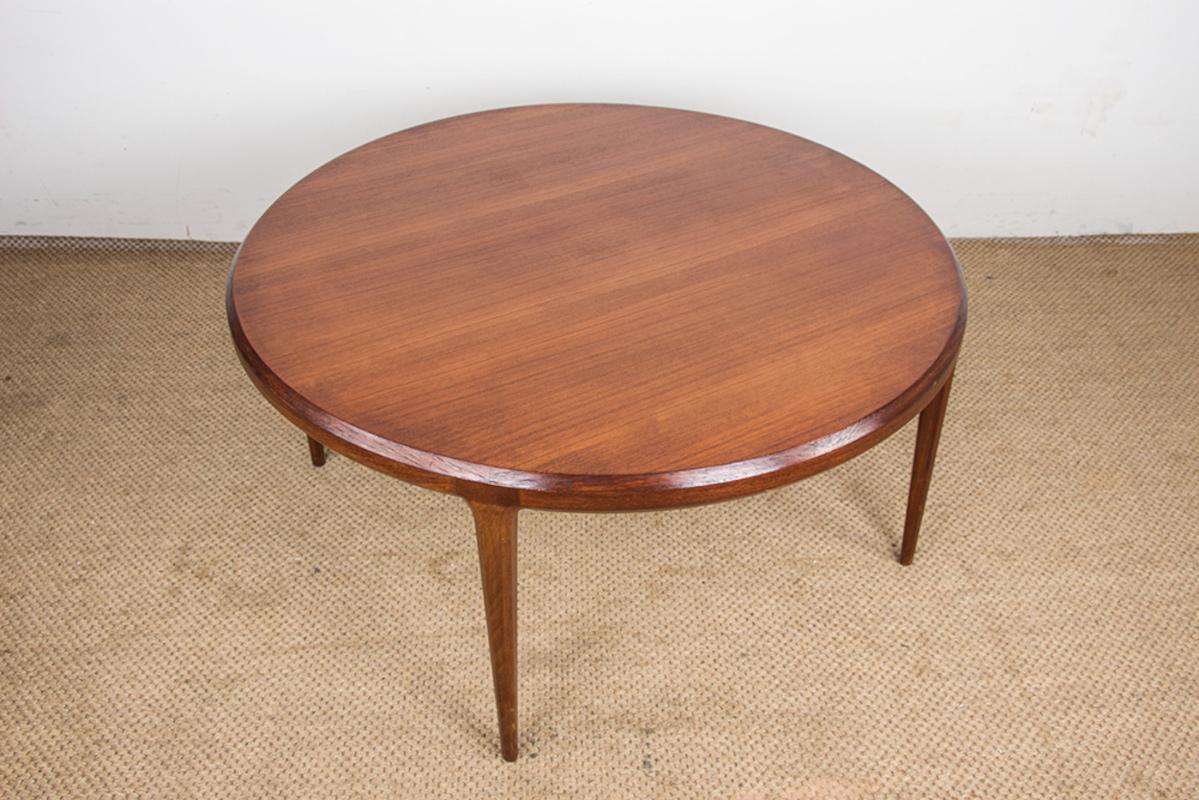 Großer runder dänischer Teakholz-Couchtisch Modell 283, Johannes Andersen/CFC Silkeborg. im Angebot 6