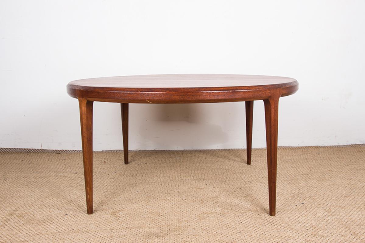 Großer runder dänischer Teakholz-Couchtisch Modell 283, Johannes Andersen/CFC Silkeborg. im Zustand „Hervorragend“ im Angebot in JOINVILLE-LE-PONT, FR