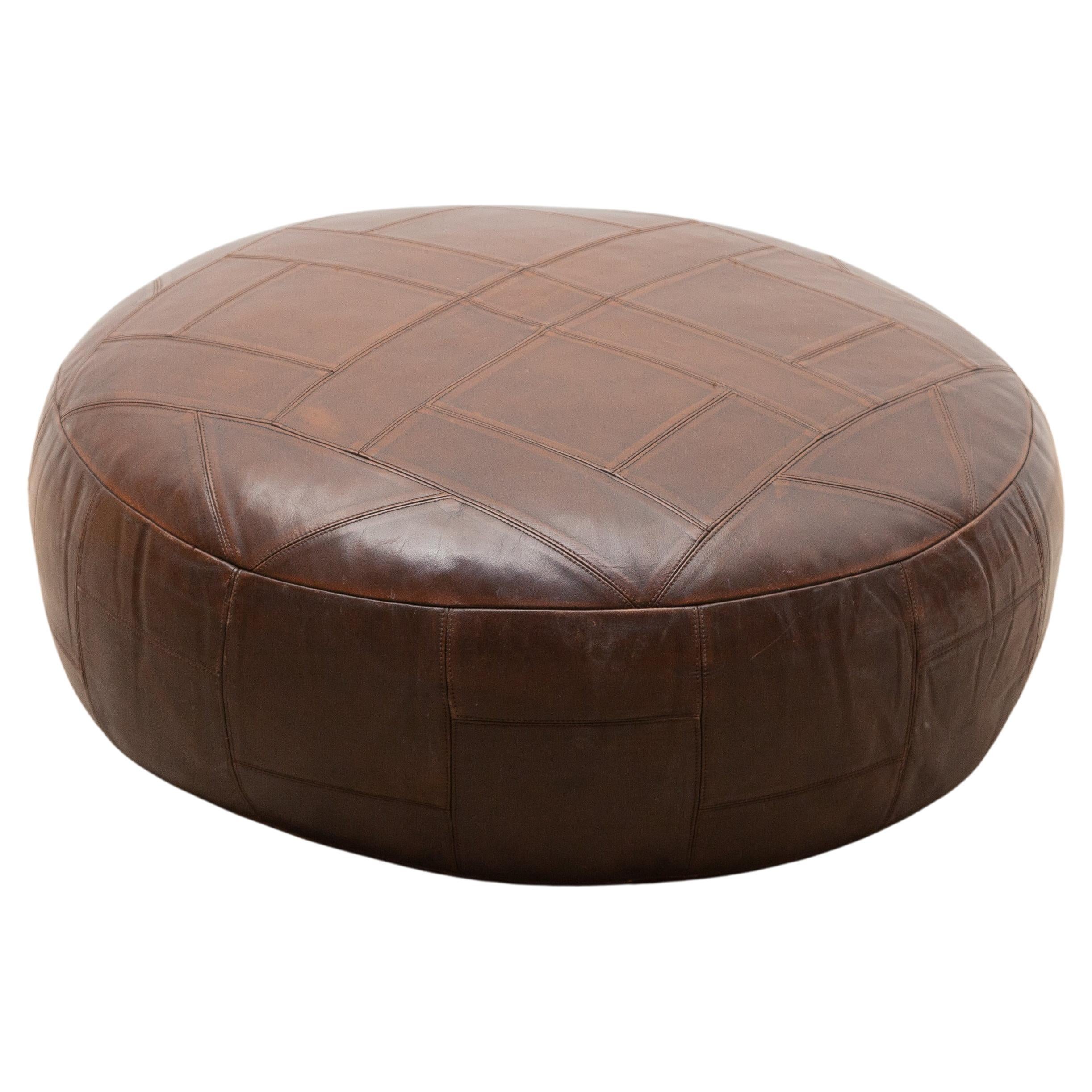 Large Round Rolling Pouf, Stool and Ottoman at 1stDibs