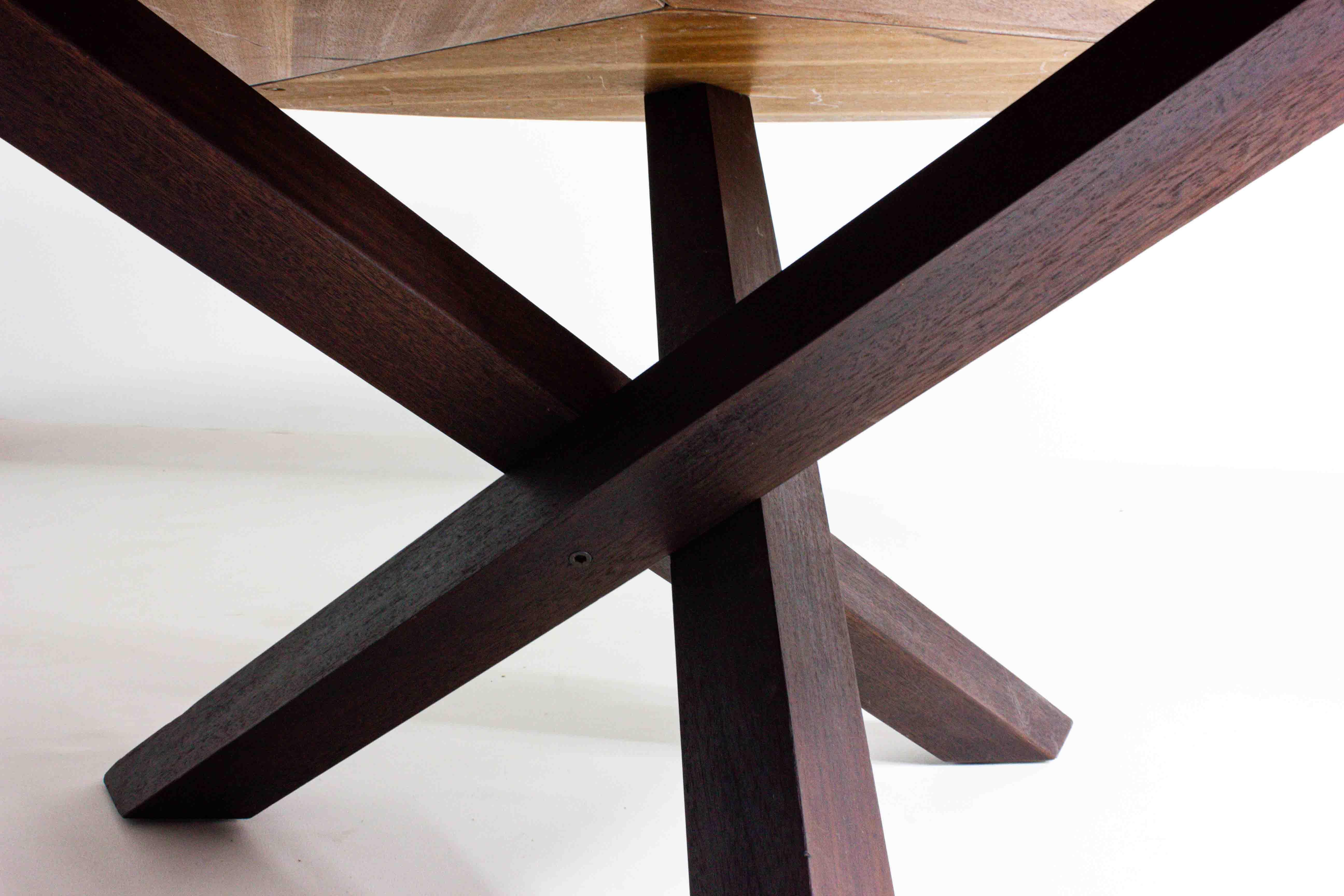 Large round dining table by Gerard Geytenbeek in wengé wood, Belgium 1960s 4