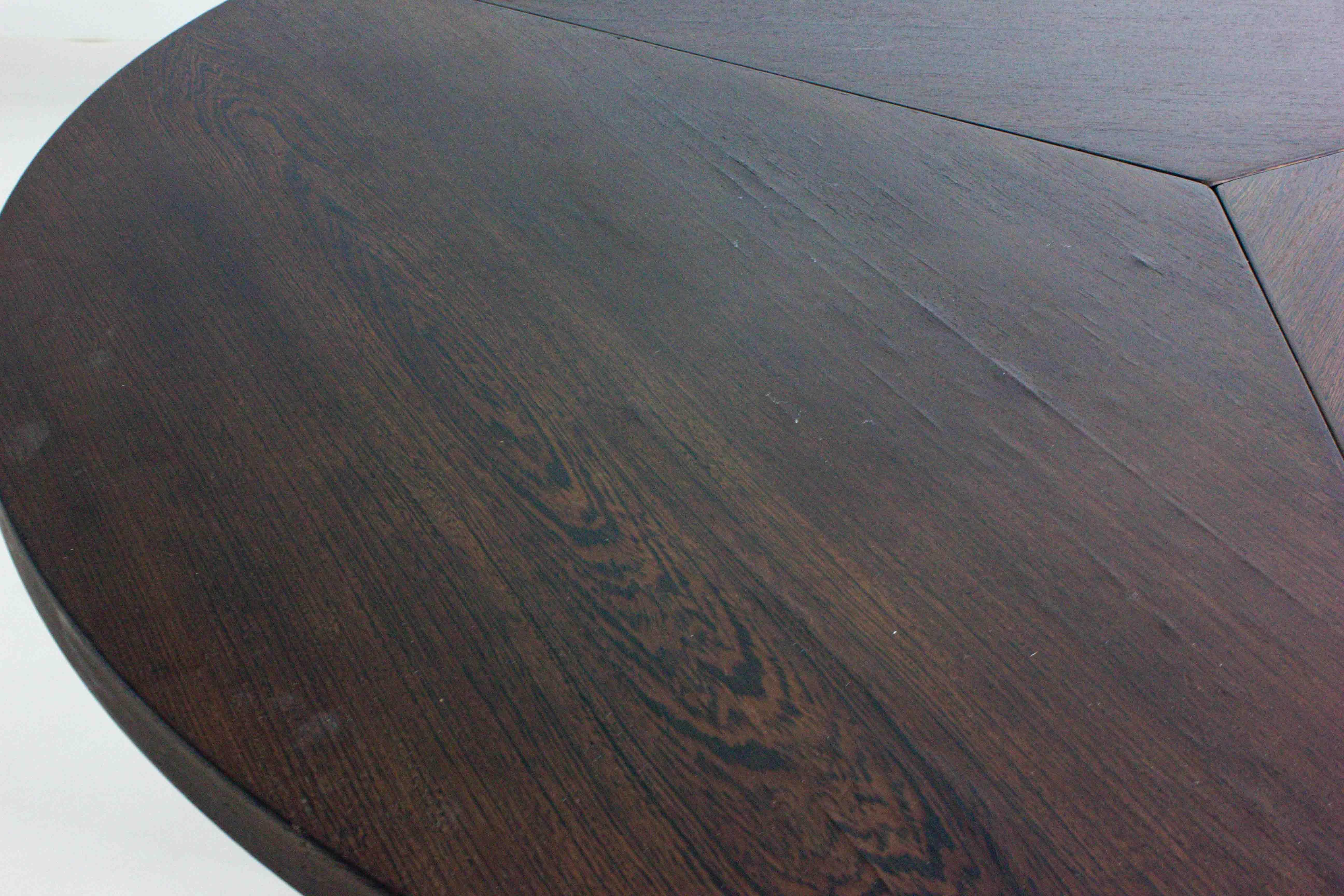 Wenge Large round dining table by Gerard Geytenbeek in wengé wood, Belgium 1960s