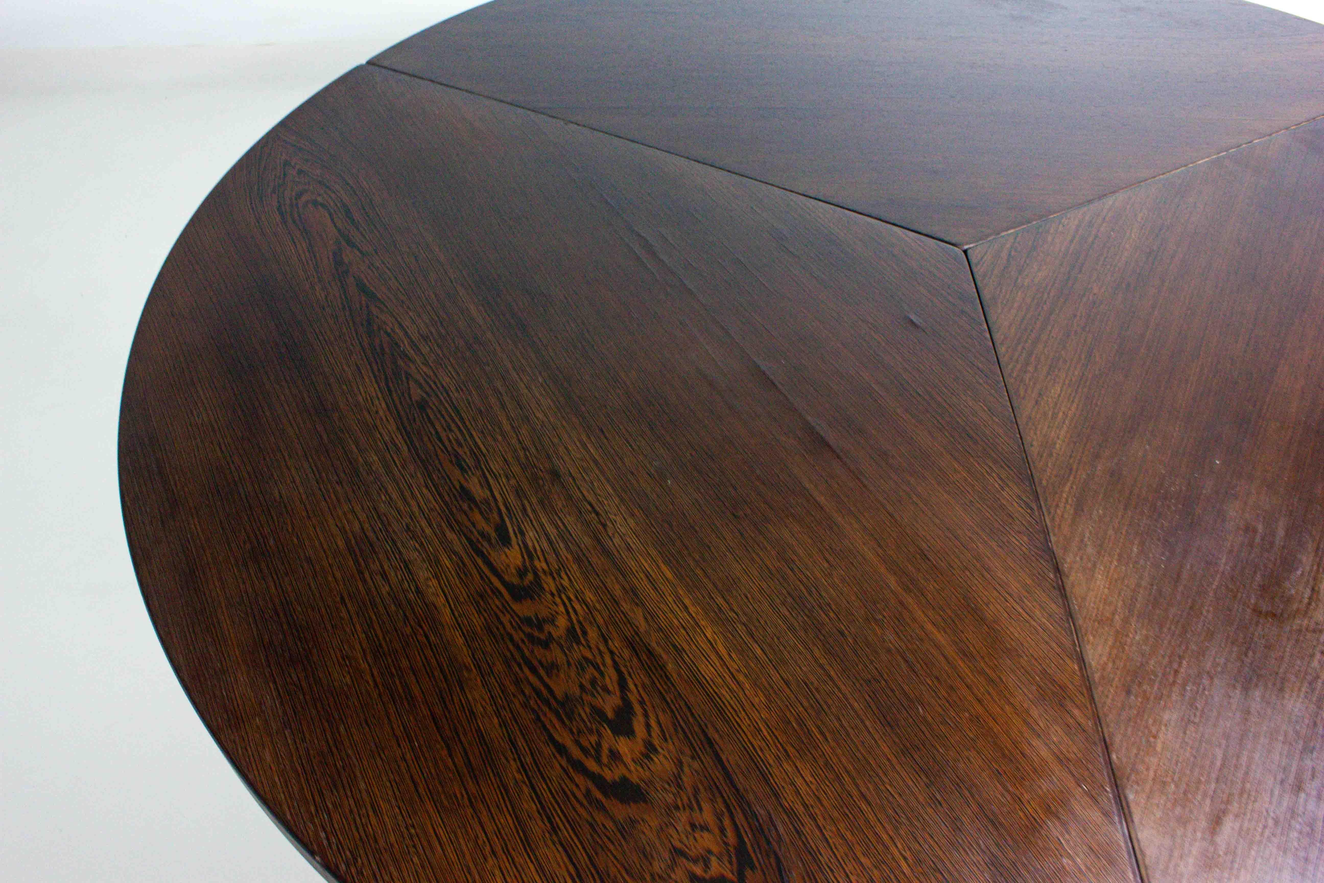 Large round dining table by Gerard Geytenbeek in wengé wood, Belgium 1960s 1