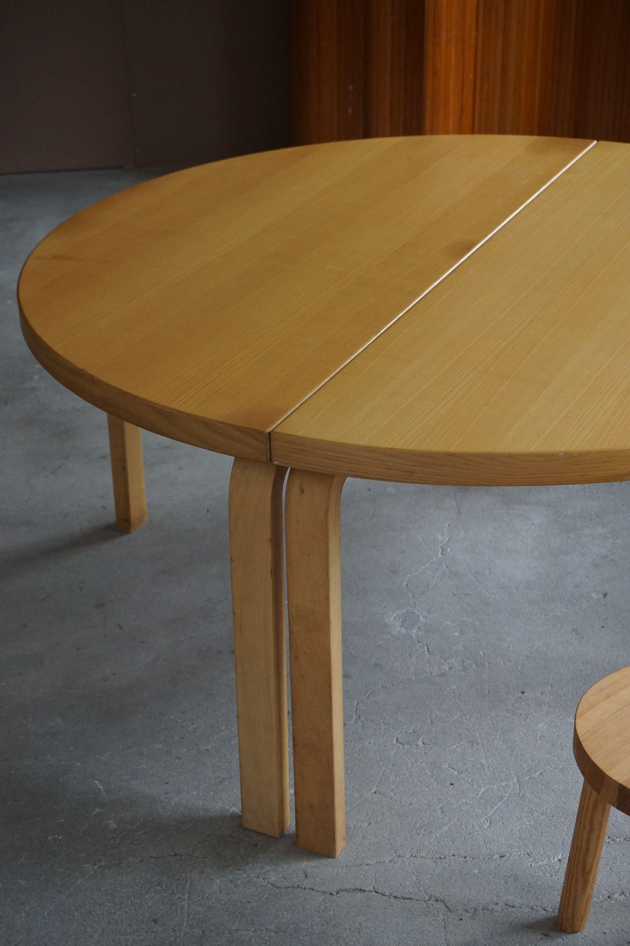Large Round Dining Table in Birch by Alvar Aalto for Artek, 1980 1