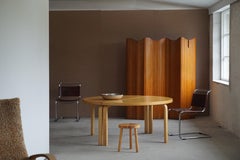 Grande tavolo da pranzo rotondo in betulla di Alvar Aalto per Artek, 1980