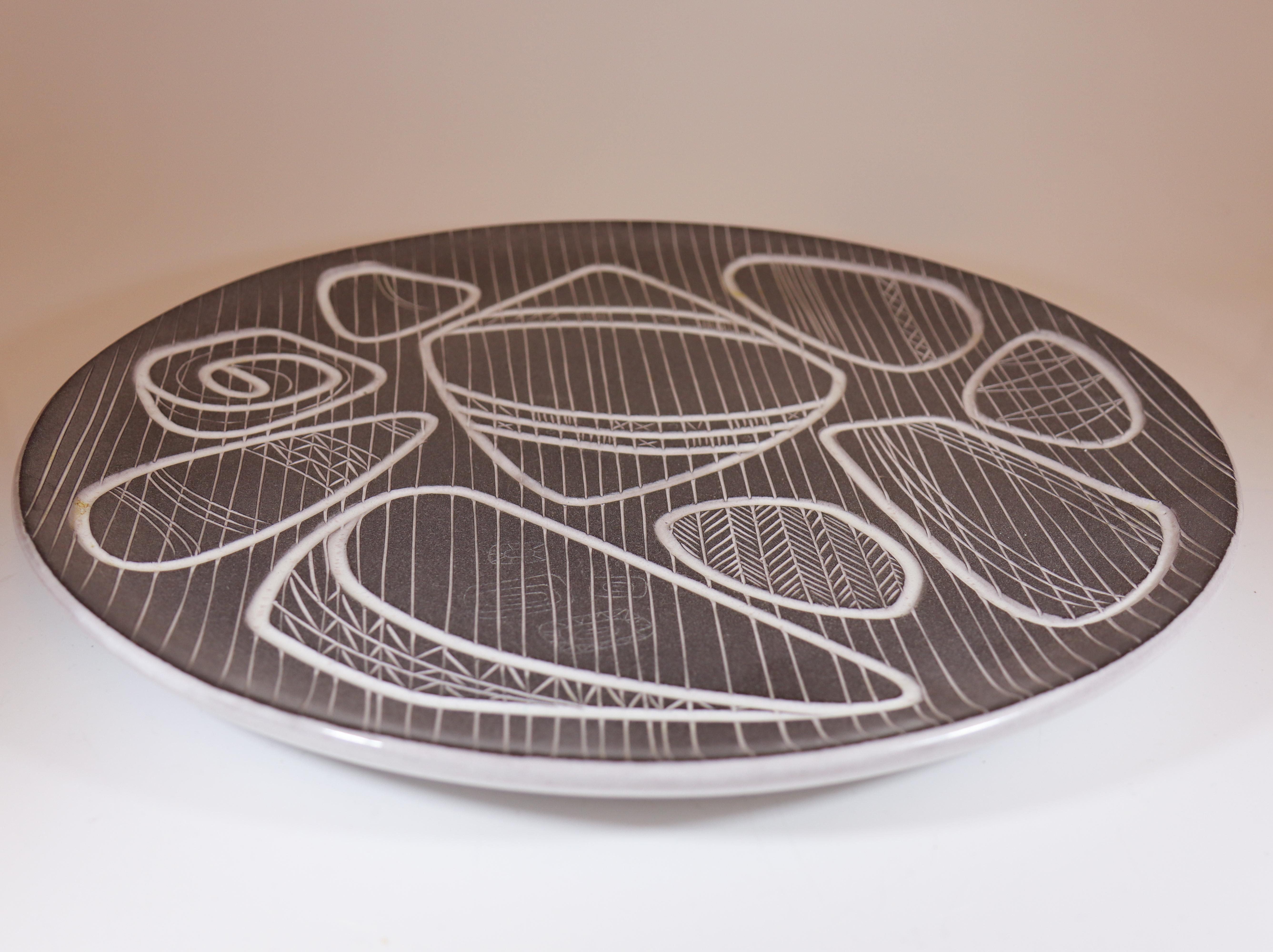 Metà XX secolo Piatto rotondo grande - Ingrid Atterberg #2217 