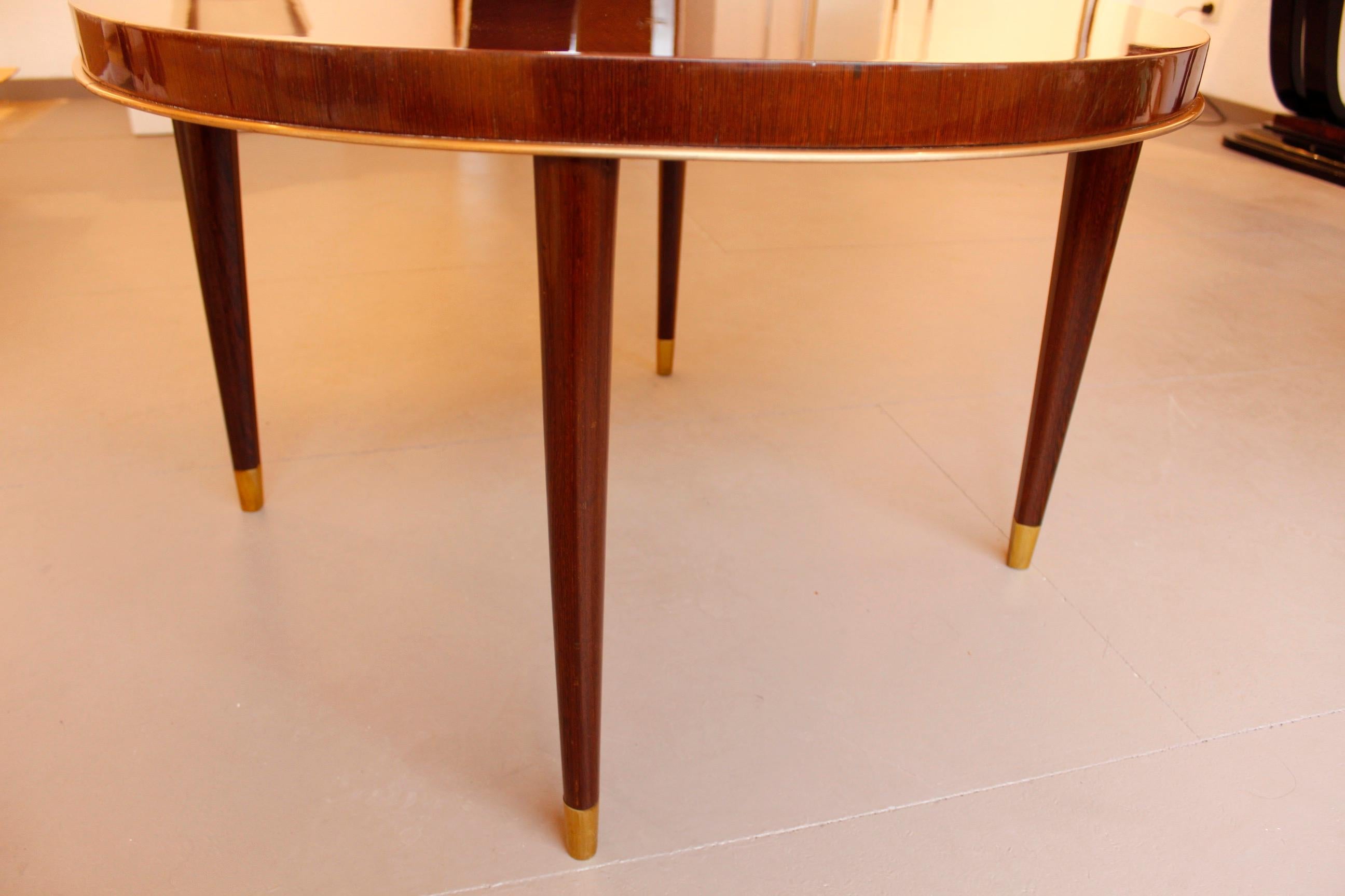 Début du 20ème siècle Grande table basse ronde Art Déco attribuée à « Maison Dominique », Paris en vente