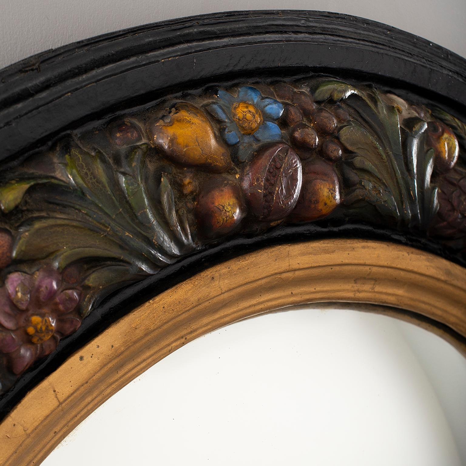 Large Round French Barbola Mirror 3