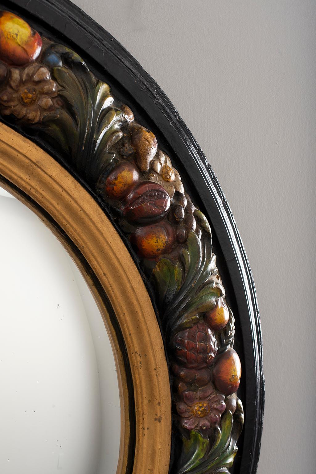 Large Round French Barbola Mirror 4
