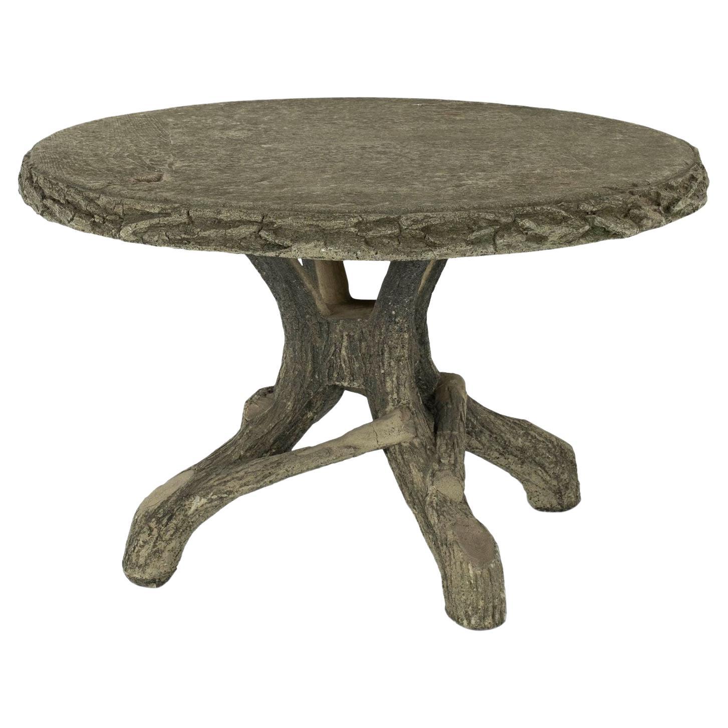 Large Round French Faux Bois Table