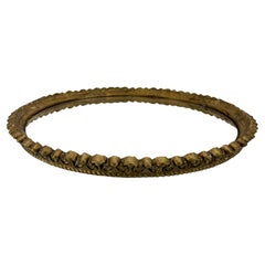 Large Round French Giltwood and Gesso Mirrored Tabletop Tray