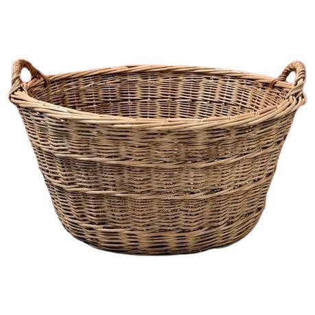 Grand panier rond en osier français