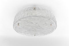 Large Round Glass Flush Mount Light by Kaiser Leuchten, Germany, 1960s